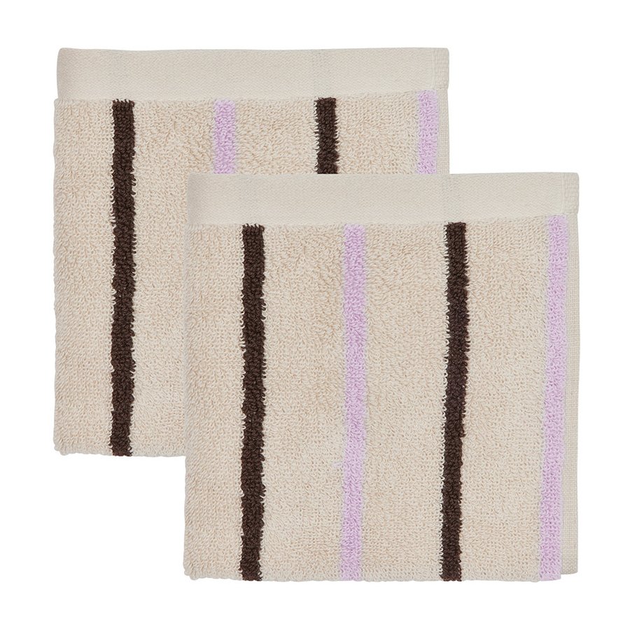 OYOY Raita Waschlappen 2er Set 30x30 cm, Beige