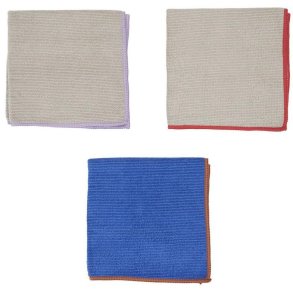 OYOY Mundus Microfiberklude 3 stk. 30x30 cm, Clay/Optic Blue