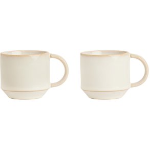 OYOY Yuka Espresso Tasse 2er Set, 10 cl, Offwhite