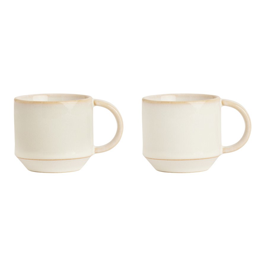 OYOY Yuka Espresso Tasse 2er Set, 10 cl, Offwhite