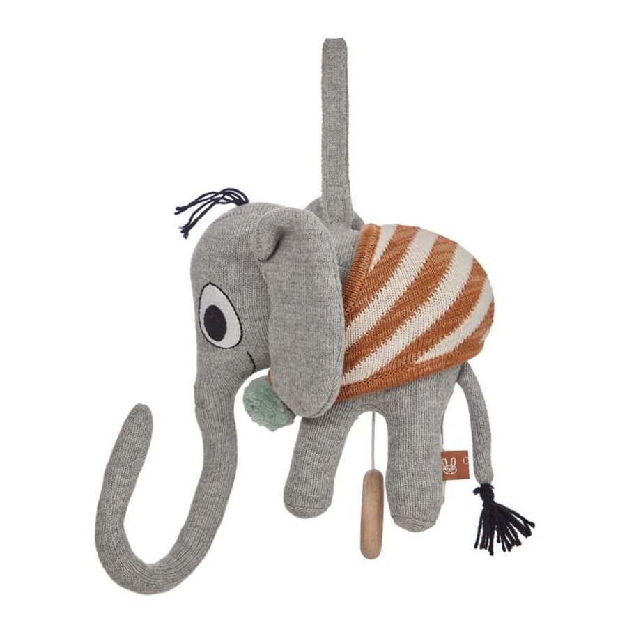 OYOY Mini Musik-Mobile Elefant Henry H18 cm, Grau