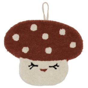 OYOY Mini Wandteppich Pilz, Rot