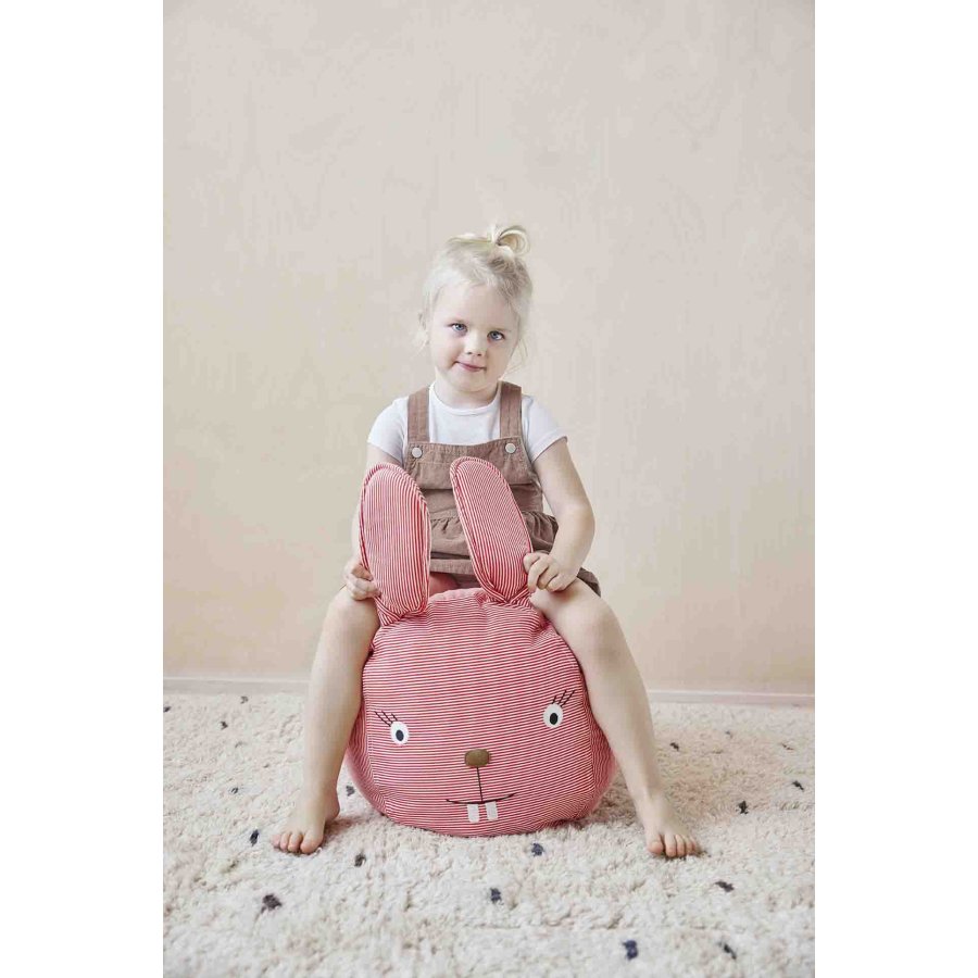 OYOY Mini Sitzsack Kaninchen Rosy, Kirsche Rot