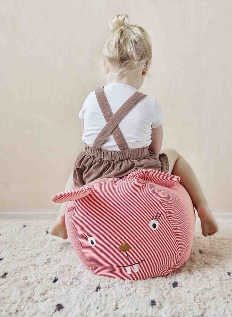 OYOY Mini Sitzsack Kaninchen Rosy, Kirsche Rot