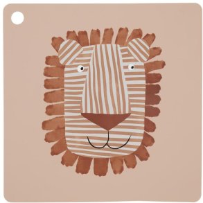 OYOY Mini Tischset Lion Lobo 38x38 cm, Caramel