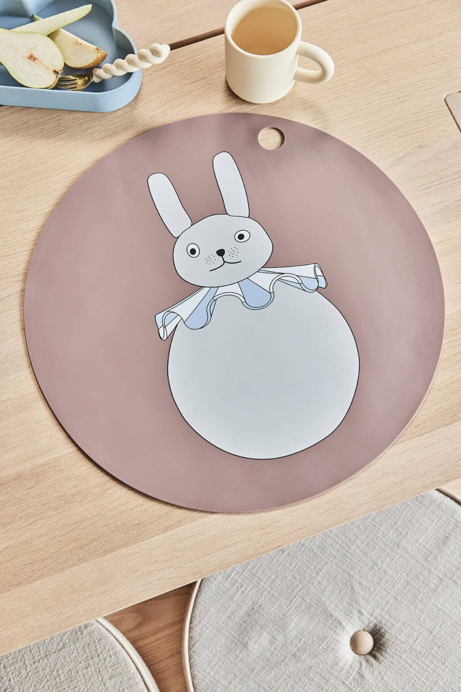 OYOY Mini Platzdeckchen Pompon Hase 39 cm, Clay