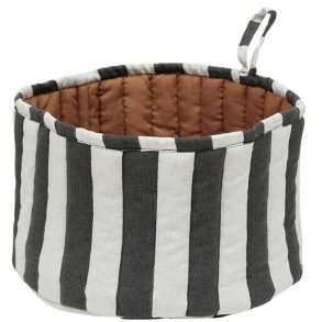 OYOY Toppu Brotkorb 24 cm, Schwarz/Wei/Taupe