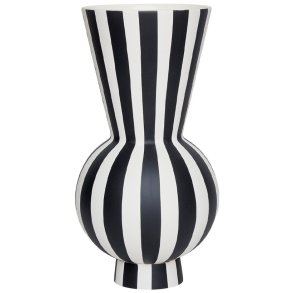 OYOY Toppu Vase H28 cm, Wei/Schwarz