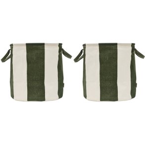 OYOY Kara Aufbewahrungskorb 2er Set H32 cm, Dunkelgrn