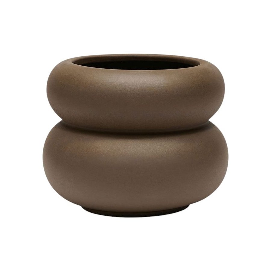 OYOY Kupla Blumentopf H19 cm, Braun