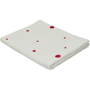 OYOY Nori Tischdecke 140x200 cm, Wei/Kirschrot