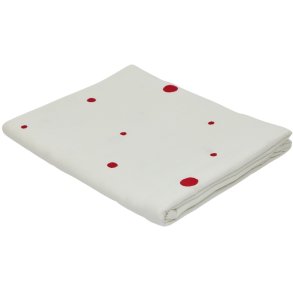 OYOY Nori Tischdecke 140x260 cm, Wei/Kirschrot