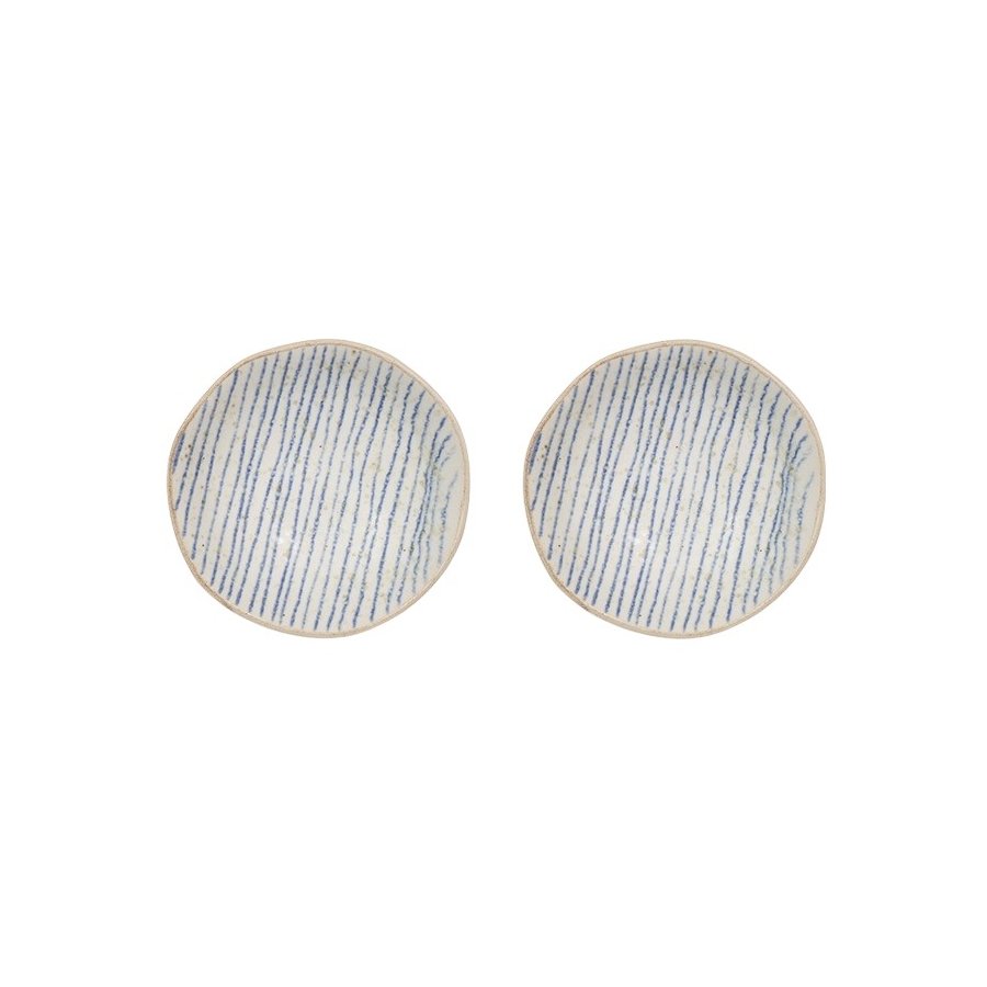 OYOY Nori Teller 2er Set 8 cm, Clay/Optic Blue