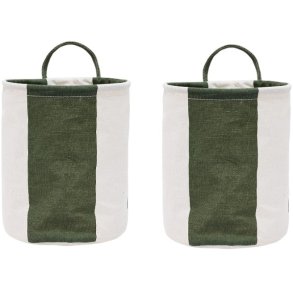 OYOY Kara Aufbewahrungskorb 2er Set H22 cm, Dunkelgrn