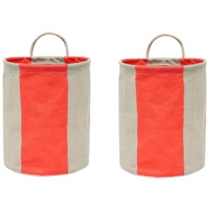 OYOY Kara Aufbewahrungskorb 2er Set H22 cm, Cherry Red