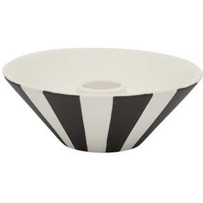 OYOY Toppu Kerzenhalter H4 cm, Wei/Schwarz