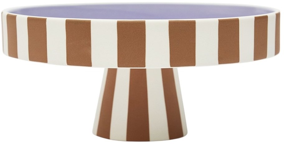 OYOY Toppu Plateau op Voet Ø20 cm, Caramel/Lavender - Taartplateau