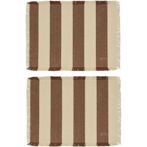 OYOY Toppu Dkkeserviet 2 stk. 36x48 cm, Brun/Offwhite