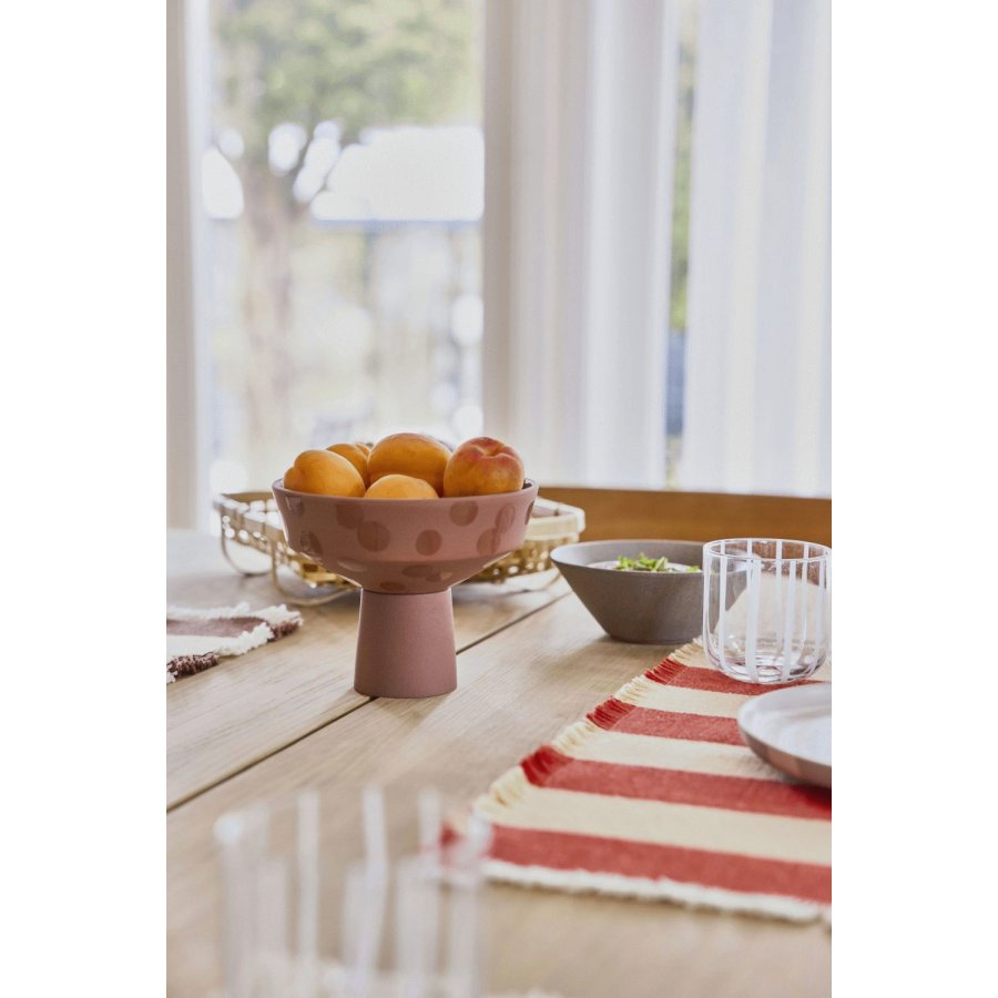 OYOY Toppu Tischset 2er Set 36x48 cm, Rot/Cremewei