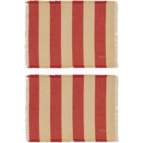 OYOY Toppu Dkkeserviet 2 stk. 36x48 cm, Rd/Offwhite