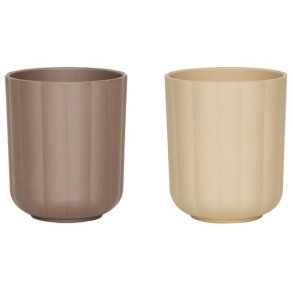 OYOY Mini Pullo Tasse 2er Set, 28 cl, Taupe/Vanille