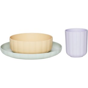 OYOY Mini Pullo Ess-Set, Pale Mint/Vanilla/Lavender