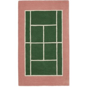 OYOY Mini Tennis Spielteppich 80x150 cm, Grn/Rosa