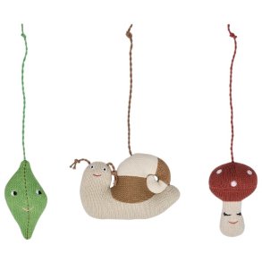 OYOY Mini Forest Play Fitnessspielzeug 3er Set H9 cm, Braun/Grn/Rot