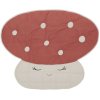 OYOY Mini Mushroom Gesteppter Teppich 98x120 cm, Cremewei/Rot