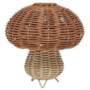 OYOY Mini Akku-Nachtlicht Pilz 15 cm, Rattan