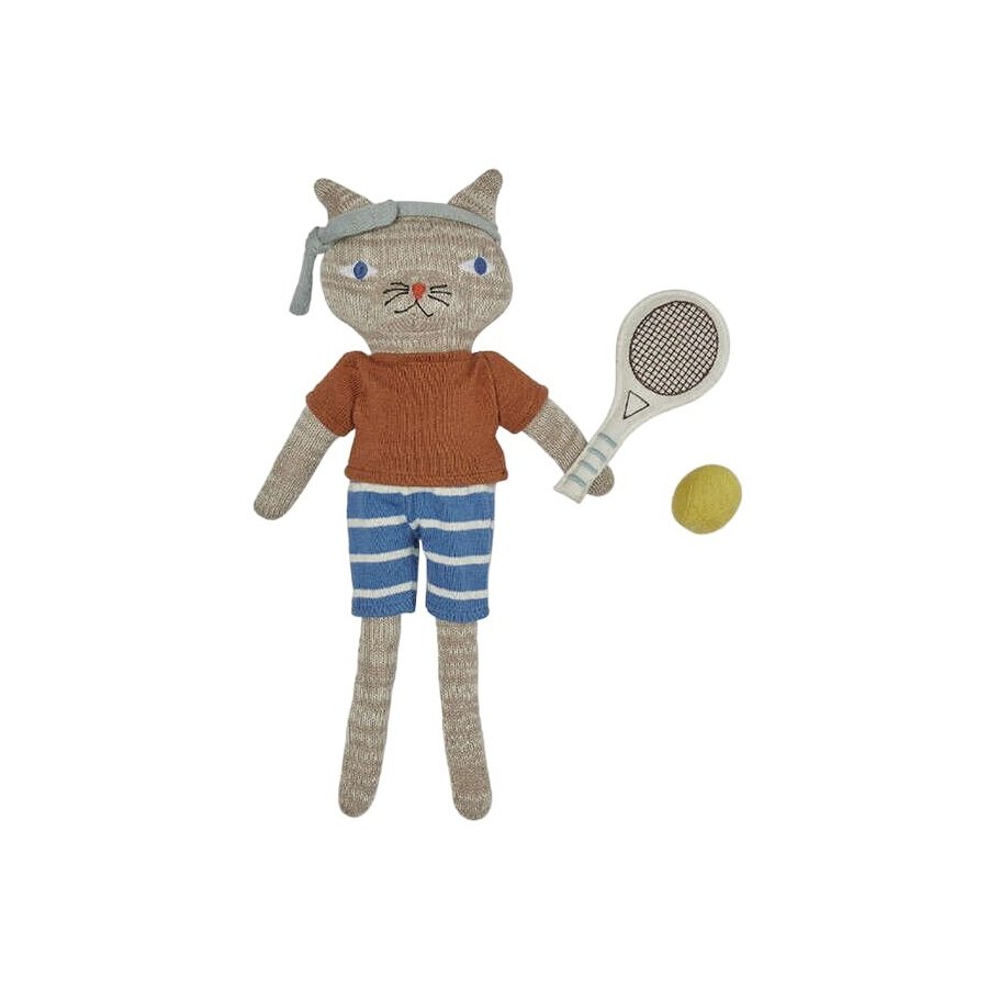 OYOY Mini Polly Cat Tennispuppe 32,5 cm, Hellbraune Melange