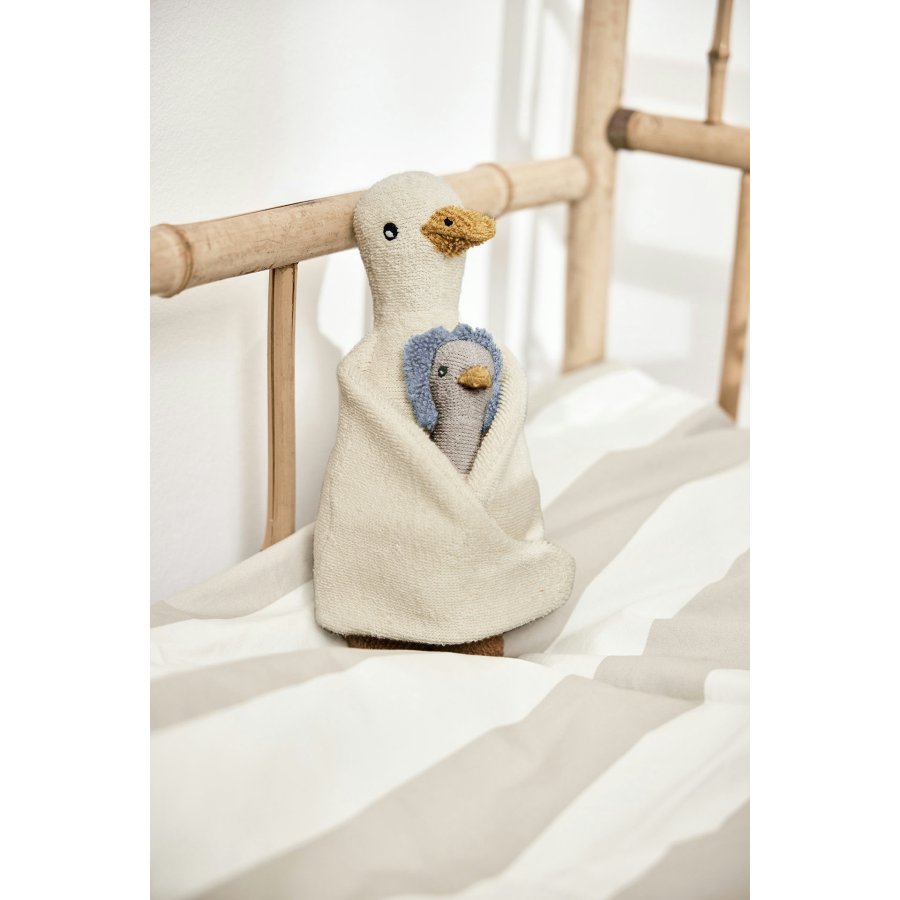 OYOY Mini Stofftier Dora & Baby Dolli Duck 31 cm, Cloud/Ice Blue