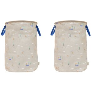 OYOY Mini Foxy Aufbewahrungskorb H54 cm, Beige/Blau