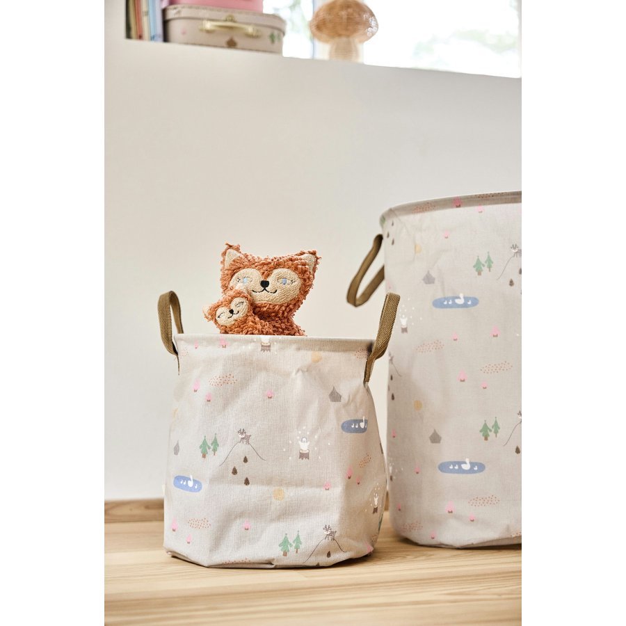 OYOY Mini Aufbewahrungskorb Hirsch und Ente H54 cm, Beige