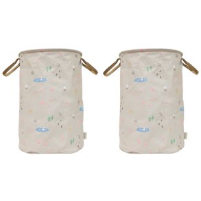 OYOY Mini Aufbewahrungskorb Hirsch und Ente 2 Stck H54 cm, Beige