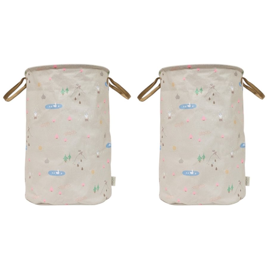 OYOY Mini Aufbewahrungskorb Hirsch und Ente H54 cm, Beige