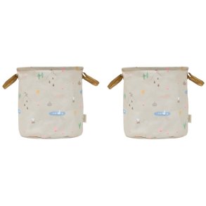 OYOY Mini Aufbewahrungskorb Hirsch und Ente 2er Set H32 cm, Beige