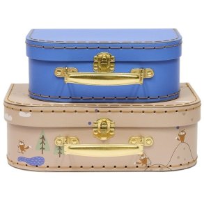 OYOY Mini Friends in the Forest Kuffert 2 stk. H8,5 cm, Beige/Blå