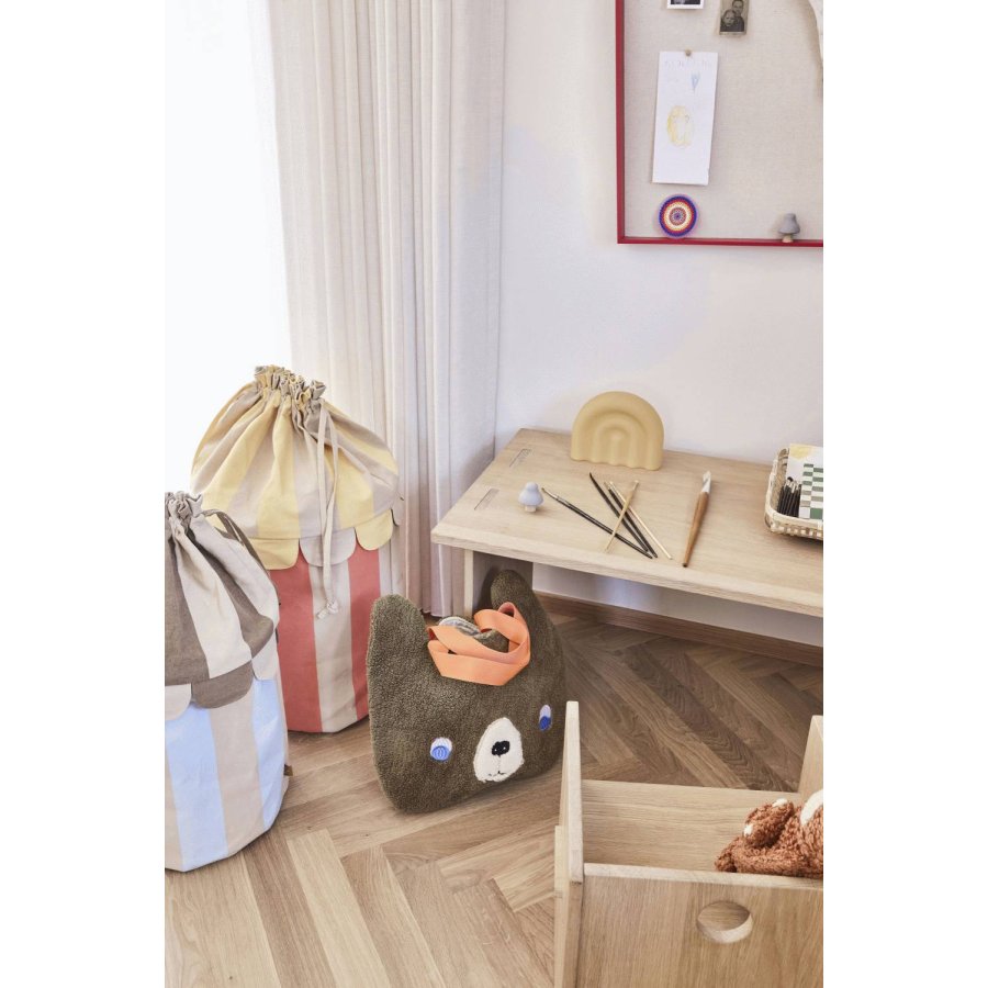 OYOY Mini Darling Bear Tote Taske 32x40 cm, Brun/Rd