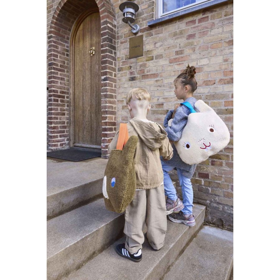 OYOY Mini Darling Bear Tote Taske 32x40 cm, Brun/Rd