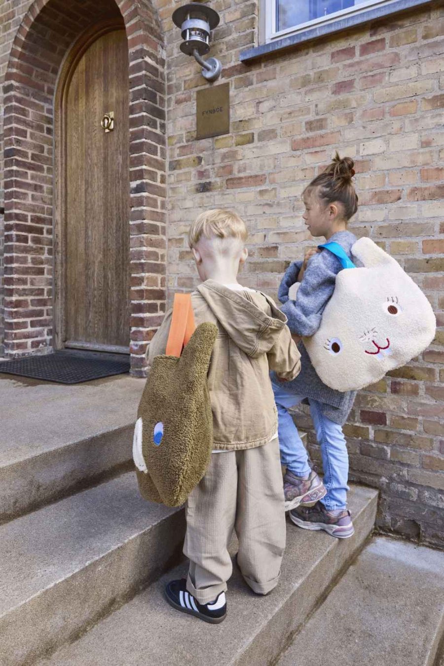 OYOY Mini Darling Bear Tote Taske 32x40 cm, Brun/Rd