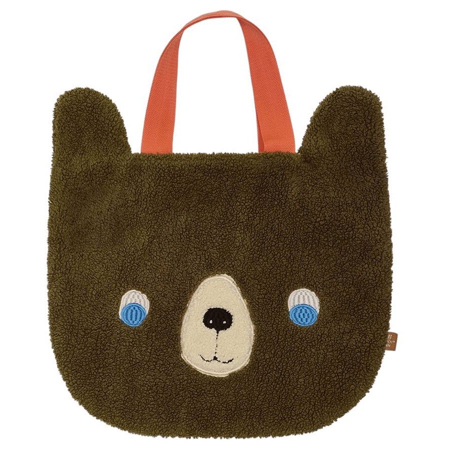 OYOY Mini Darling Bear Tote Taske 32x40 cm, Brun/Rd