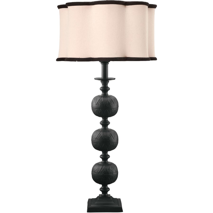 PR Home Flory Tischlampe H70 cm, Schwarz/Offwhite