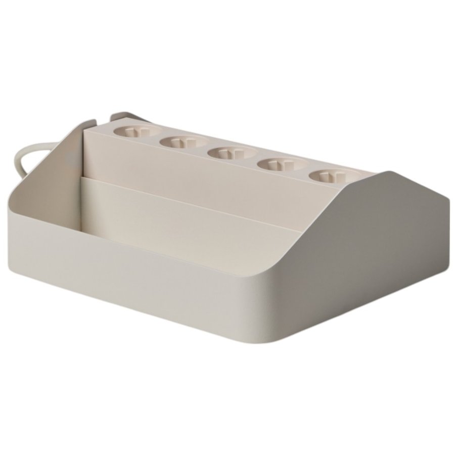 Pedestal Power Tray Double 27,5x25,5 cm, Pearl