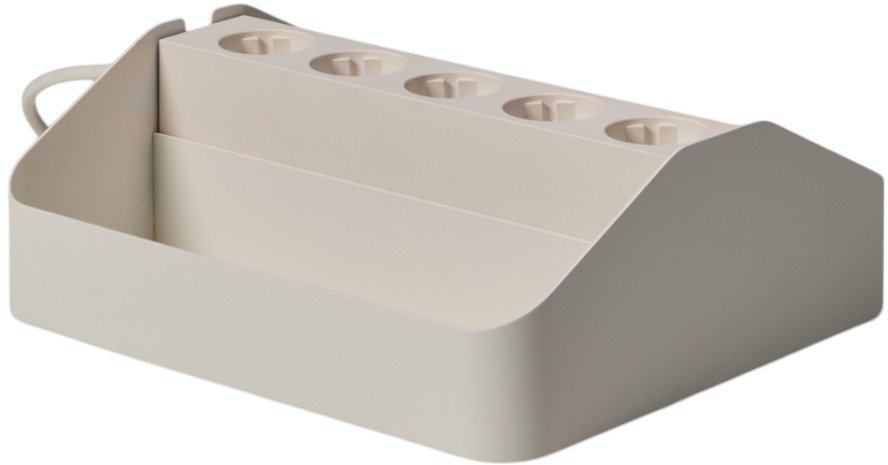 Pedestal Power Tray Double 27,5x25,5 cm, Pearl