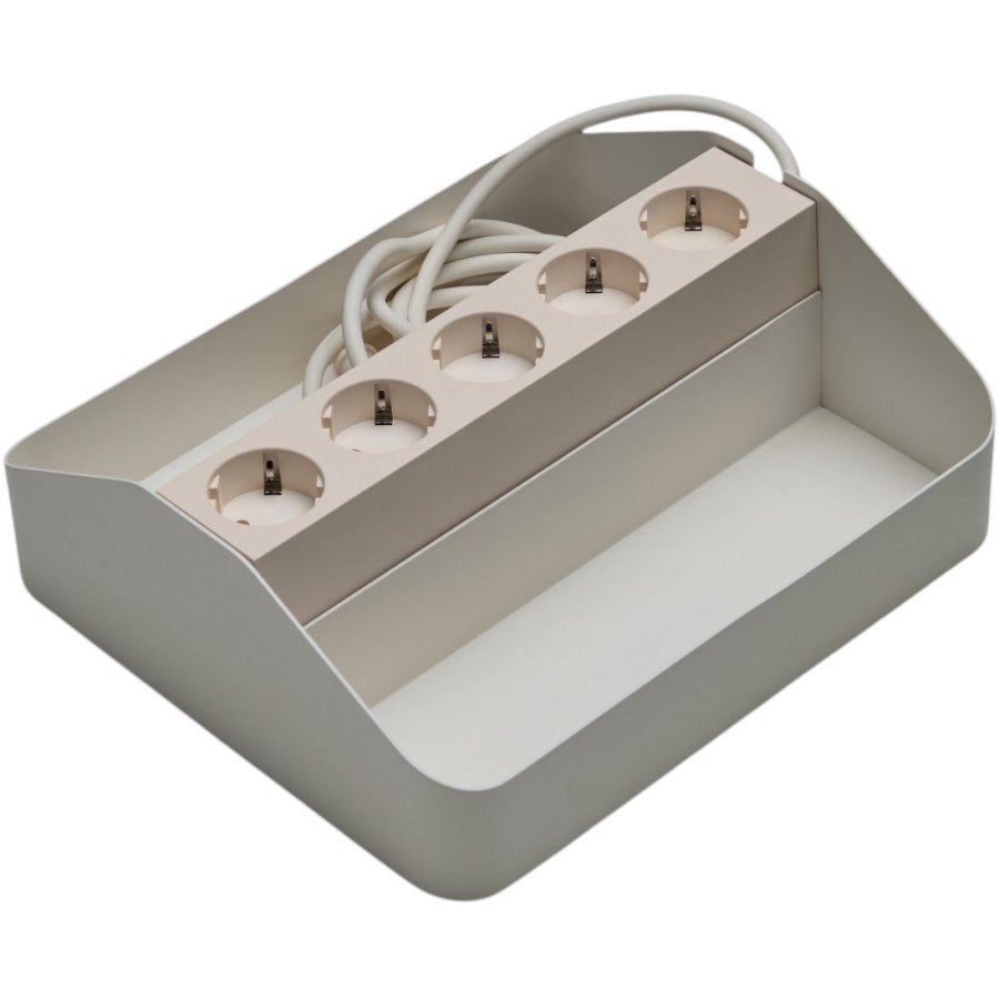 Pedestal Power Tray Double 27,5x25,5 cm, Pearl