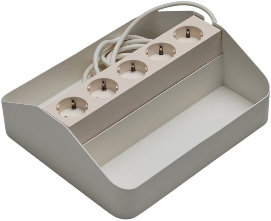 Pedestal Power Tray Double 27,5x25,5 cm, Pearl