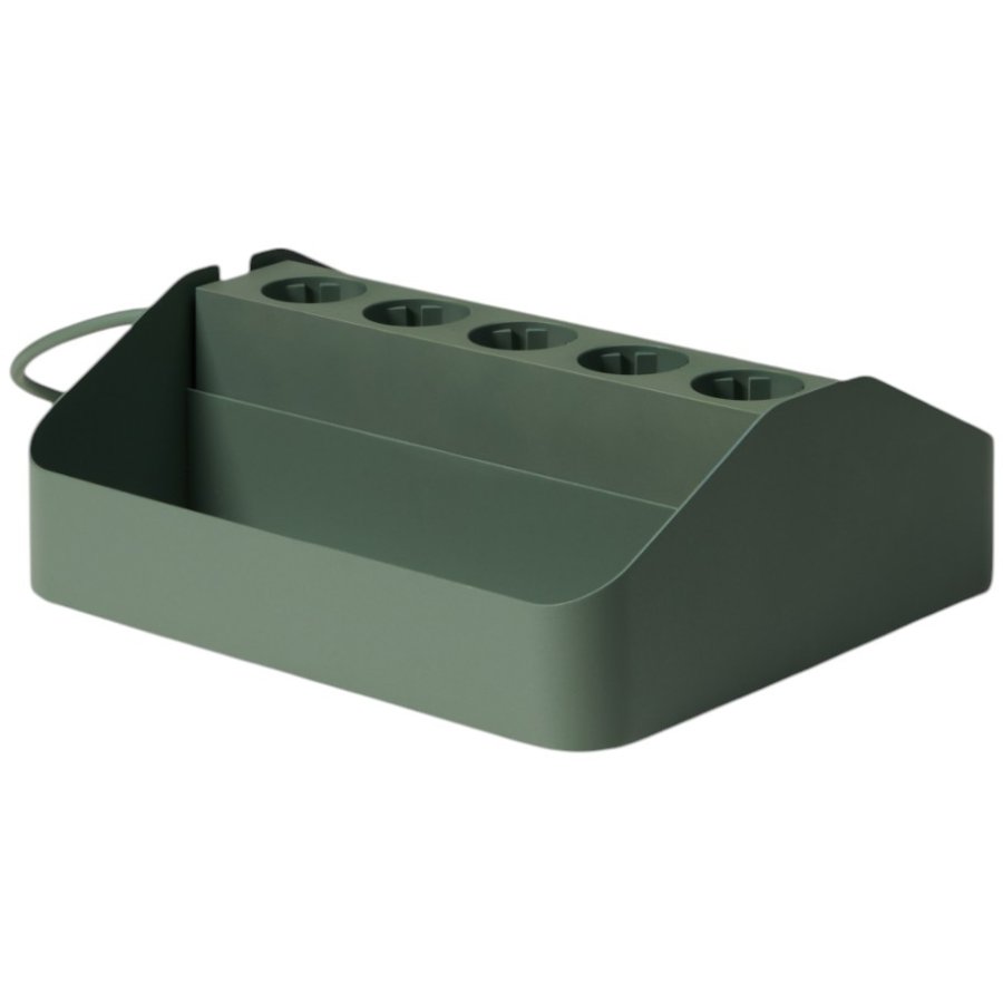 Pedestal Power Tray Double 27,5x25,5 cm, Mossy Green