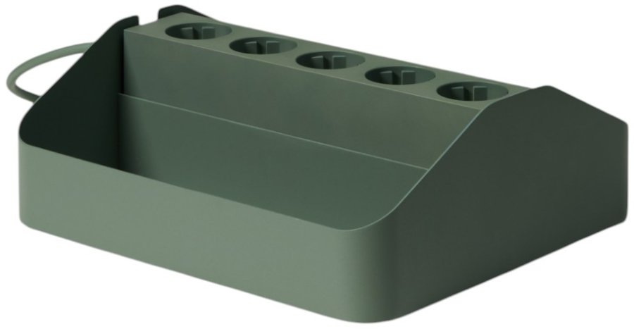 Pedestal Power Tray Double 27,5x25,5 cm, Mossy Green
