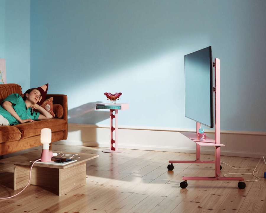 Pedestal Straight Rollin' TV-Ständer H107 cm, Bubble Gum